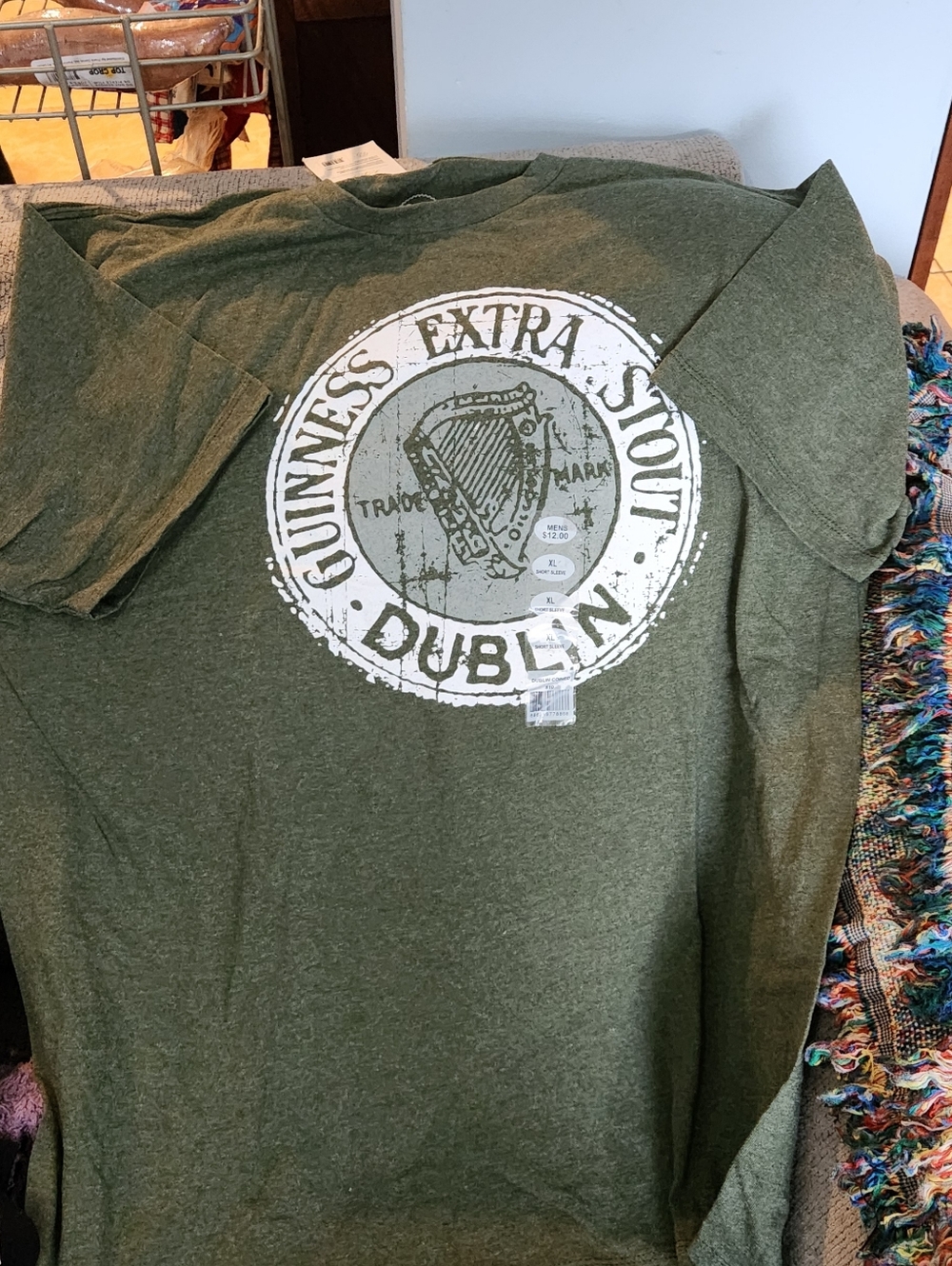 Guinness Olive Green Long Sleeve Graphic Shirt
